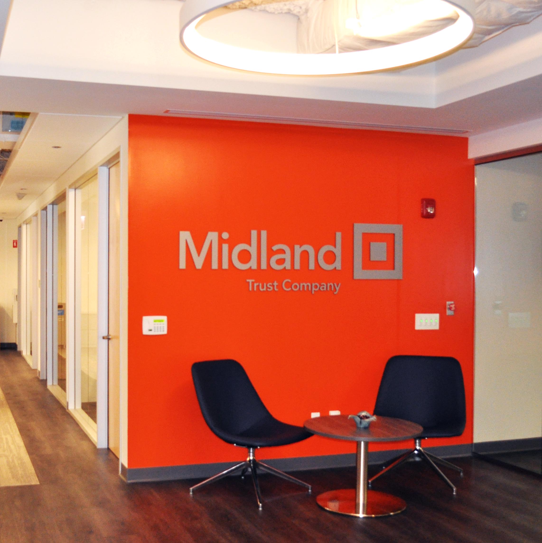 Front of Midland Trust Company lobby